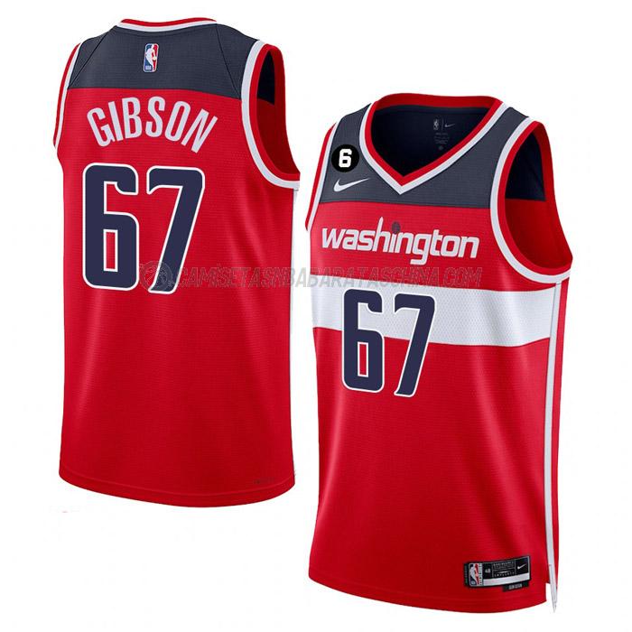 camiseta taj gibson washington wizards de 67 hombre icon edition 2023 rojo