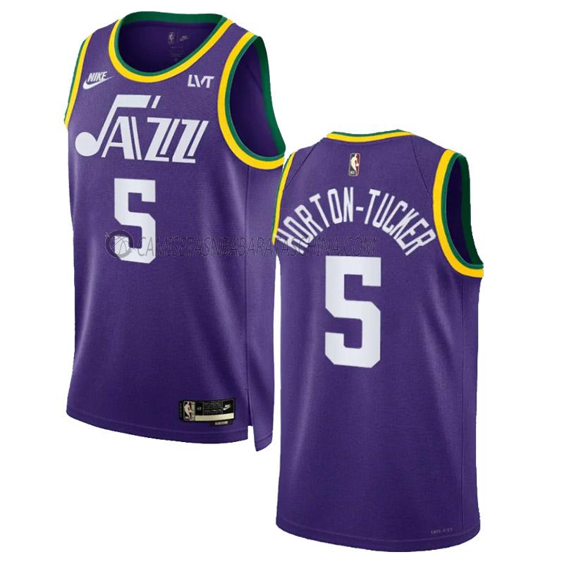 camiseta talen horton-tucker utah jazz de 5 hombre classic edition 2023-24 púrpura