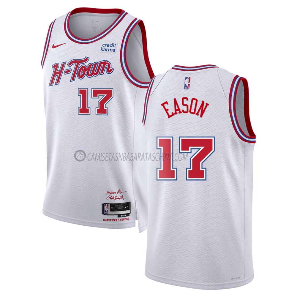 camiseta tari eason houston rockets de 17 hombre city edition 2023-24 bianco