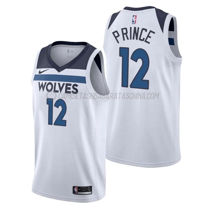 camiseta taurean prince minnesota timberwolves de 12 hombre association edition 2023 blanco