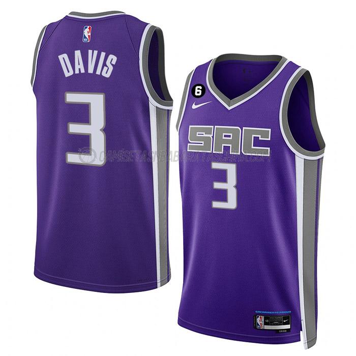 camiseta terence davis sacramento kings de 3 hombre icon edition 2023 púrpura