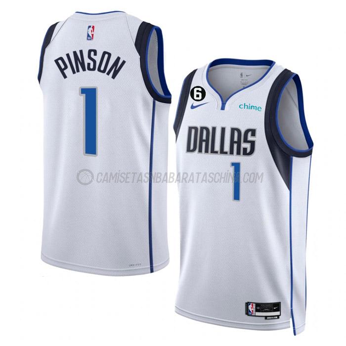 camiseta theo pinson dallas mavericks de 1 hombre association edition 2023 blanco