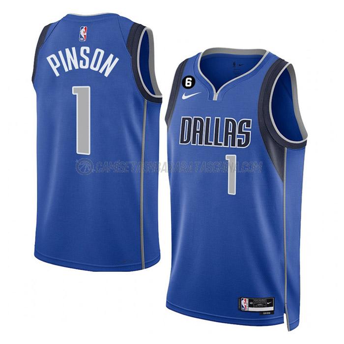 camiseta theo pinson dallas mavericks de 1 hombre icon edition 2023 azul