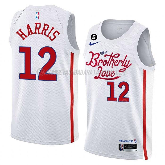 camiseta tobias harris philadelphia 76ers de 12 hombre city edition 2023 blanco