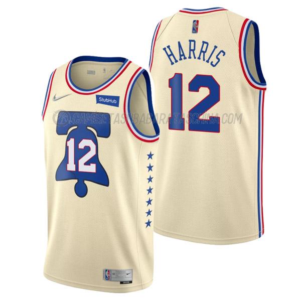 camiseta tobias harris philadelphia 76ers de 12 hombre earned edition 2021 crema