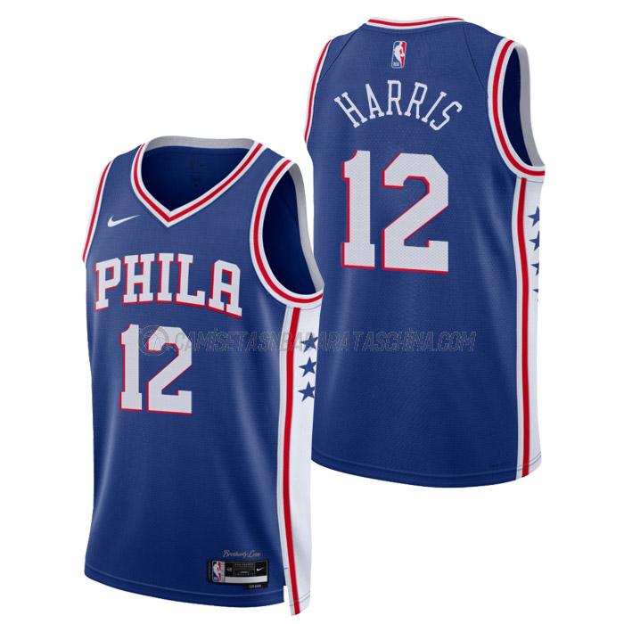 camiseta tobias harris philadelphia 76ers de 12 hombre icon edition 2023 azul