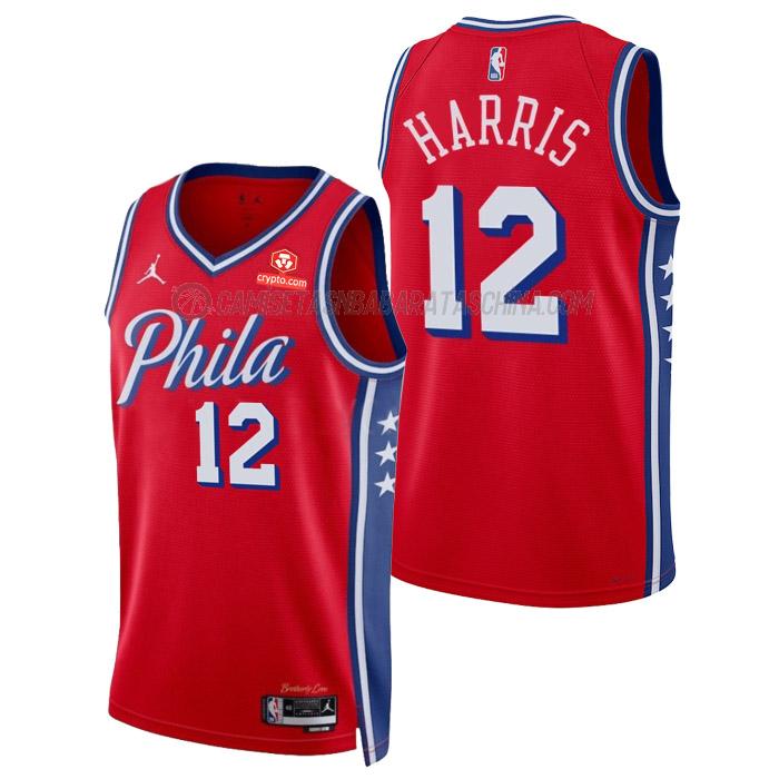 camiseta tobias harris philadelphia 76ers de 12 hombre statement edition 2023 rojo