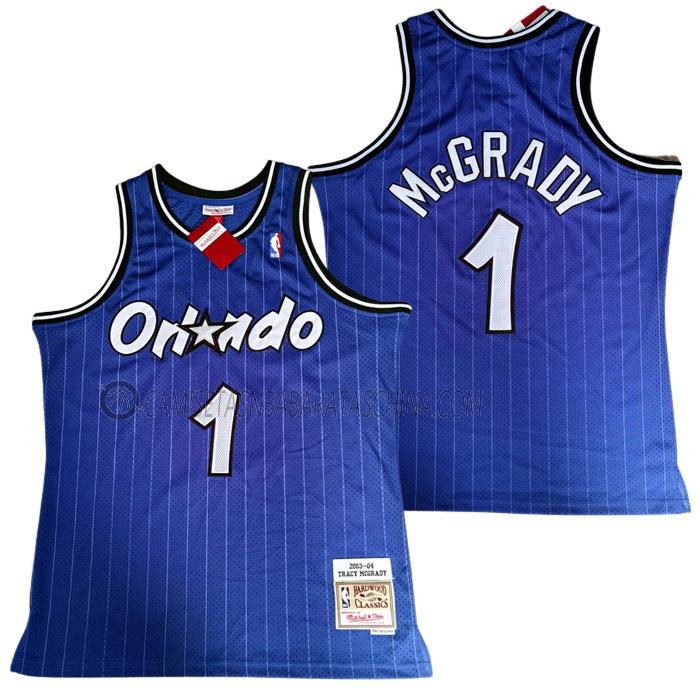 camiseta tracy mcgrady orlando magic de 1 hombre rayas verticales azul