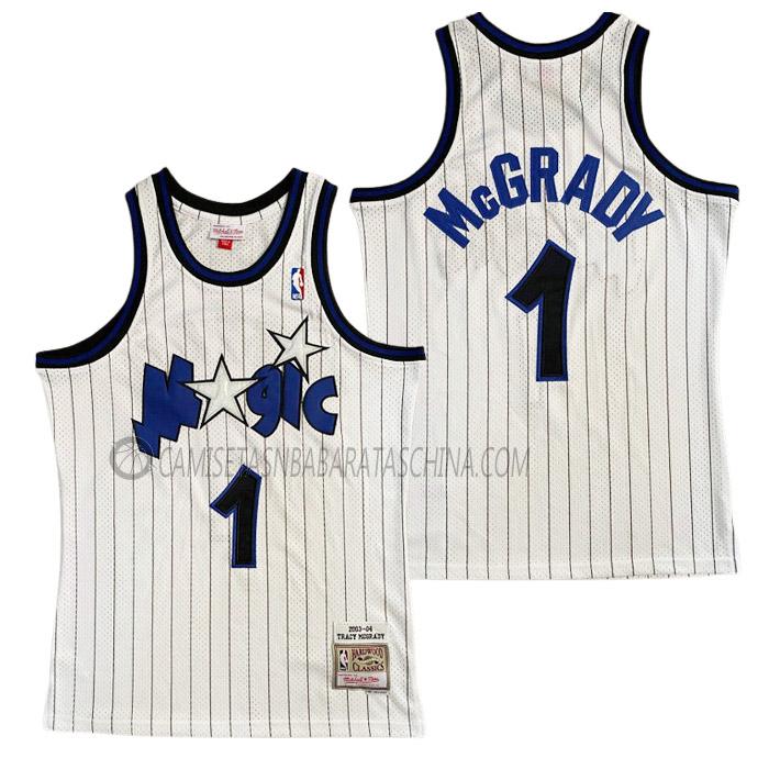 camiseta tracy mcgrady orlando magic de 1 hombre rayas verticales blanco