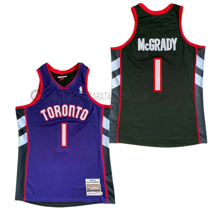 camiseta tracy mcgrady toronto raptors de 1 hombre retro púrpura negro