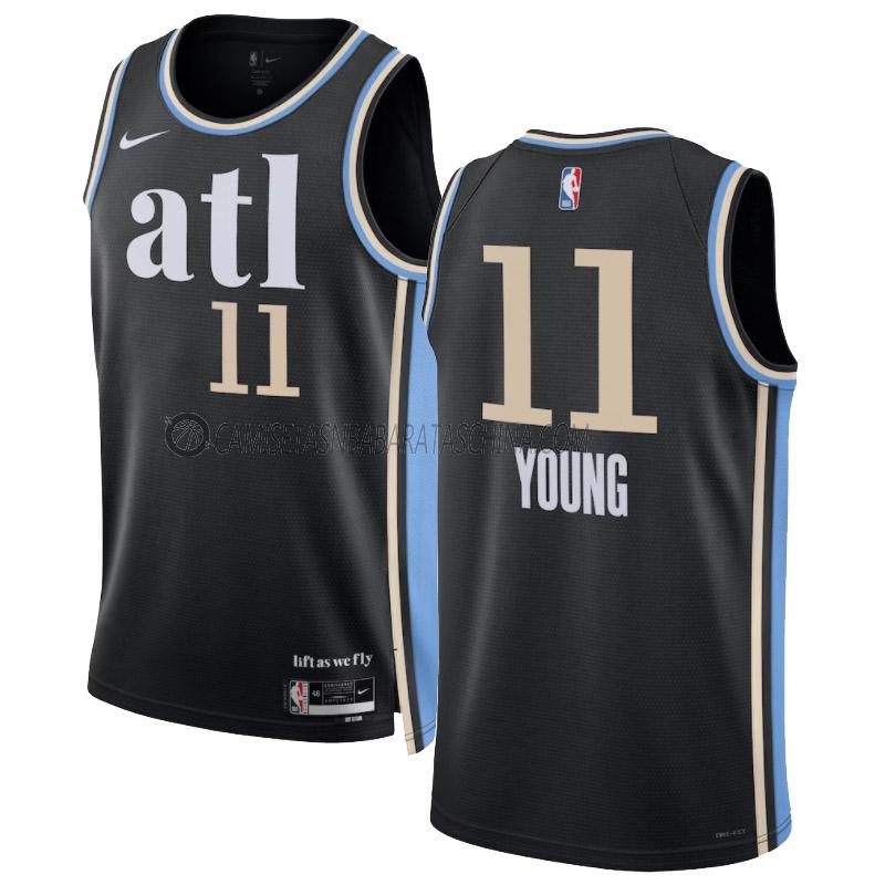 camiseta trae young atlanta hawks de 11 hombre city edition 2023-24 negro