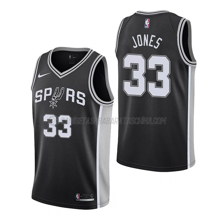 camiseta tre jones san antonio spurs de 33 hombre icon edition 2023 negro