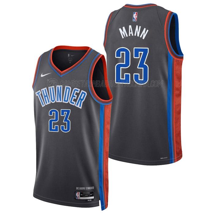 camiseta tre mann oklahoma city thunder de 23 hombre city edition 2023 gris