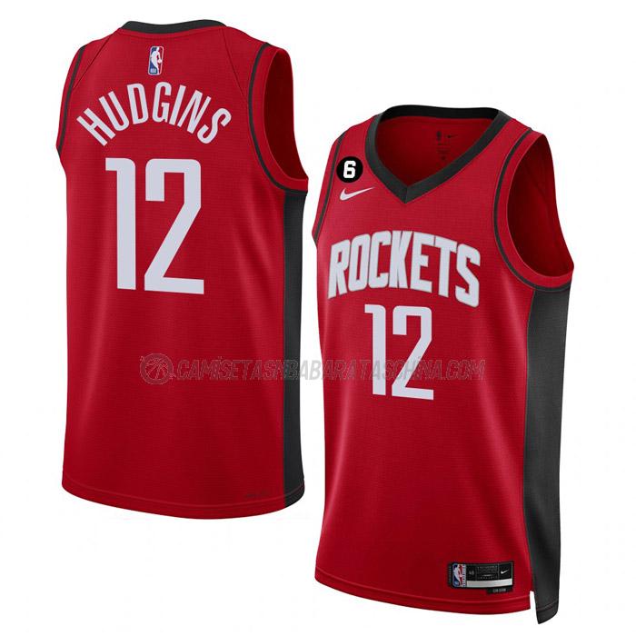 camiseta trevor hudgins houston rockets de 12 hombre icon edition 2023 rojo