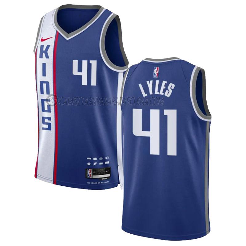 camiseta trey lyles sacramento kings de 41 hombre city edition 2023-24 azul