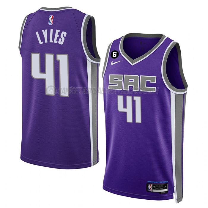 camiseta trey lyles sacramento kings de 41 hombre icon edition 2023 púrpura