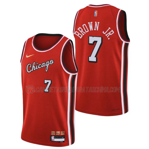 camiseta troy brown jr chicago bulls de 7 hombre city edition 2022 rojo