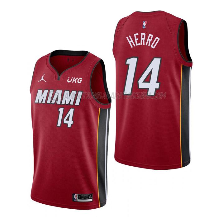 camiseta tyler herro miami heat de 14 hombre statement edition 2023 rojo