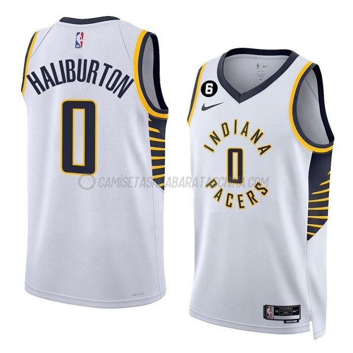 camiseta tyrese haliburton indiana pacers de 0 hombre association edition 2023 blanco