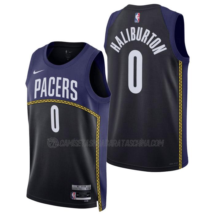 camiseta tyrese haliburton indiana pacers de 0 hombre city edition 2023 negro