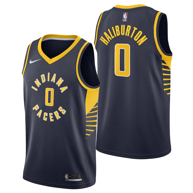 camiseta tyrese haliburton indiana pacers de 0 hombre icon edition 2023 azul marino