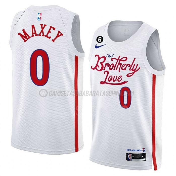 camiseta tyrese maxey philadelphia 76ers de 0 hombre city edition 2023 blanco