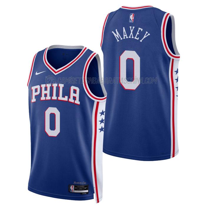 camiseta tyrese maxey philadelphia 76ers de 0 hombre icon edition 2023 azul