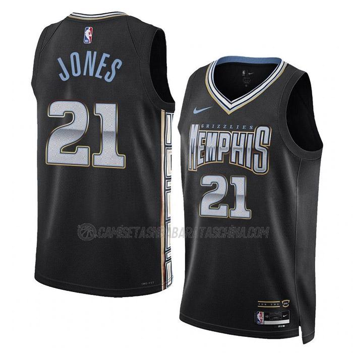 camiseta tyus jones memphis grizzlies de 21 hombre city edition 2023 negro