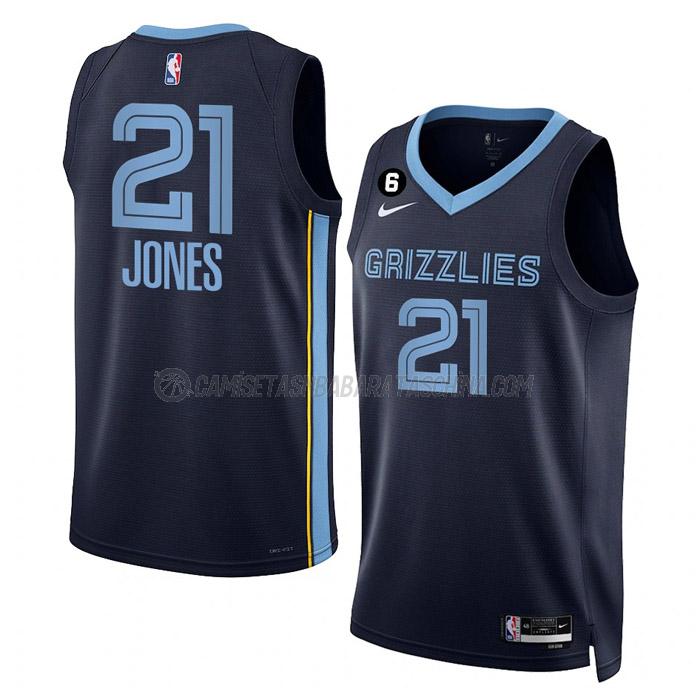 camiseta tyus jones memphis grizzlies de 21 hombre icon edition 2023 azul marino