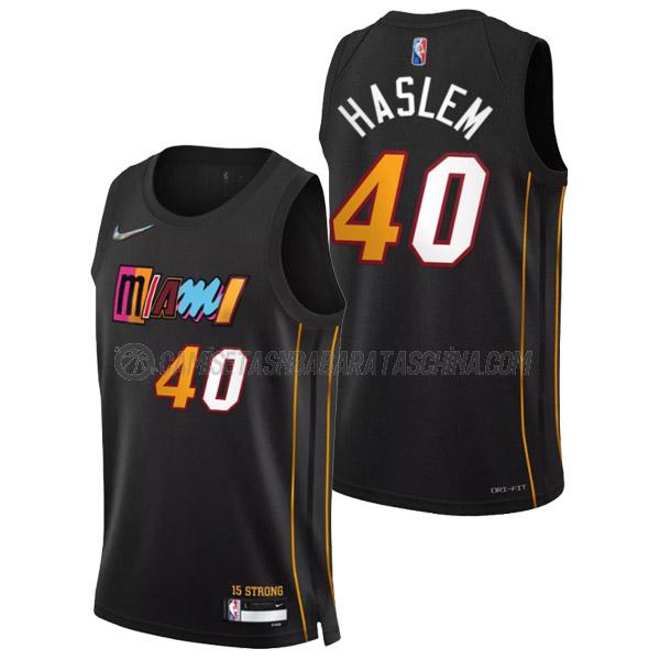 camiseta udonis haslem miami heat de 40 hombre city edition 2022 negro