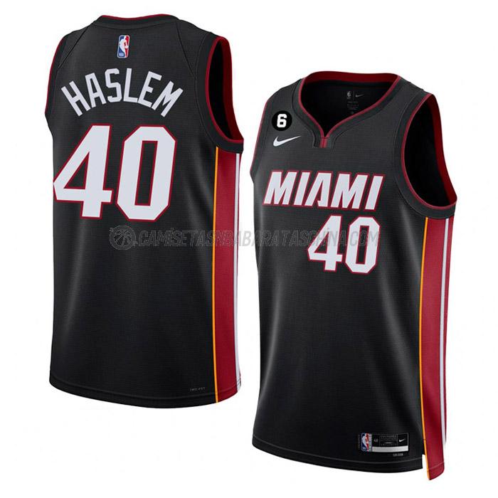 camiseta udonis haslem miami heat de 40 hombre icon edition 2023 negro