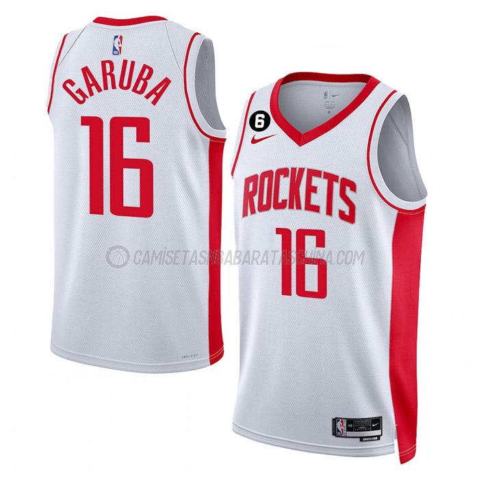 camiseta usman garuba houston rockets de 16 hombre association edition 2023 blanco