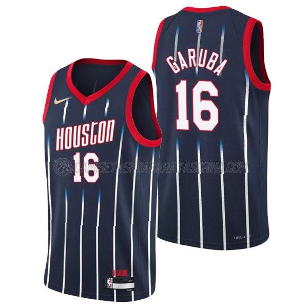 camiseta usman garuba houston rockets de 16 hombre city edition 2022 azul