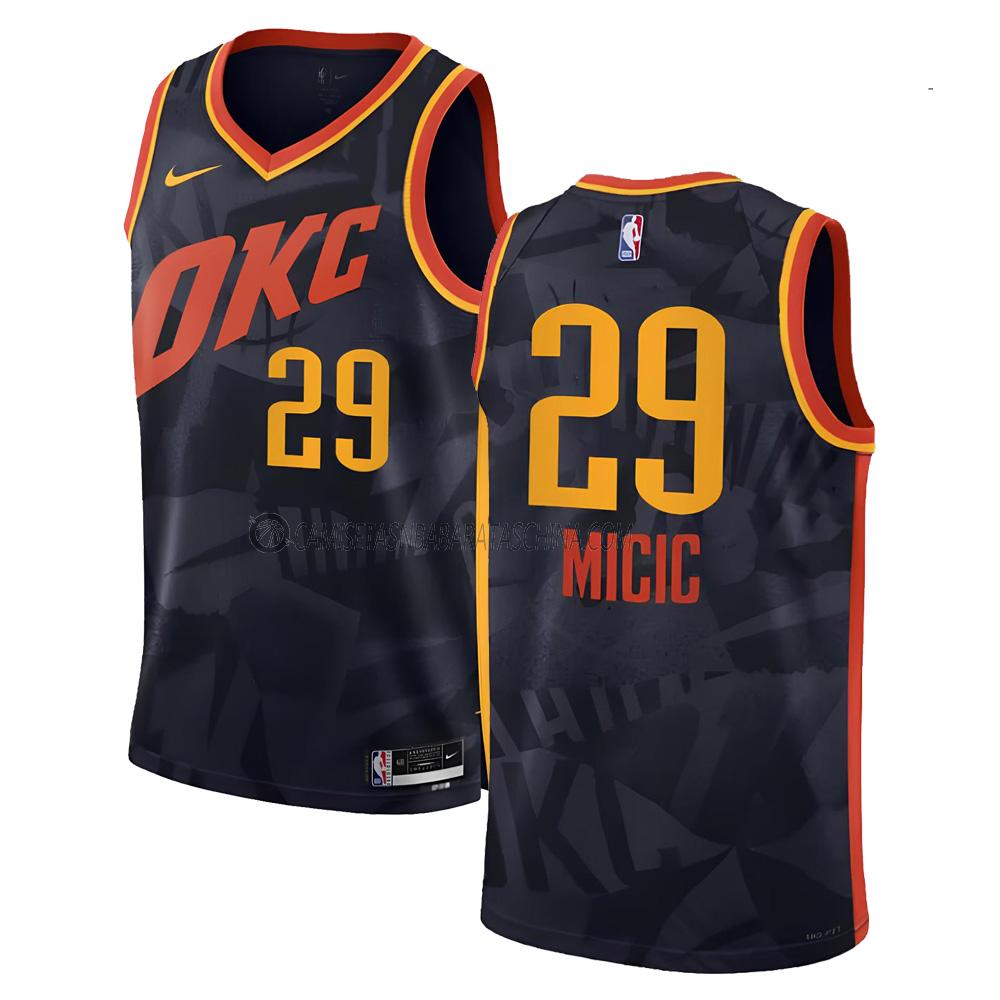 camiseta vasilije micic oklahoma city thunder de 29 hombre city edition 2023-24 negro