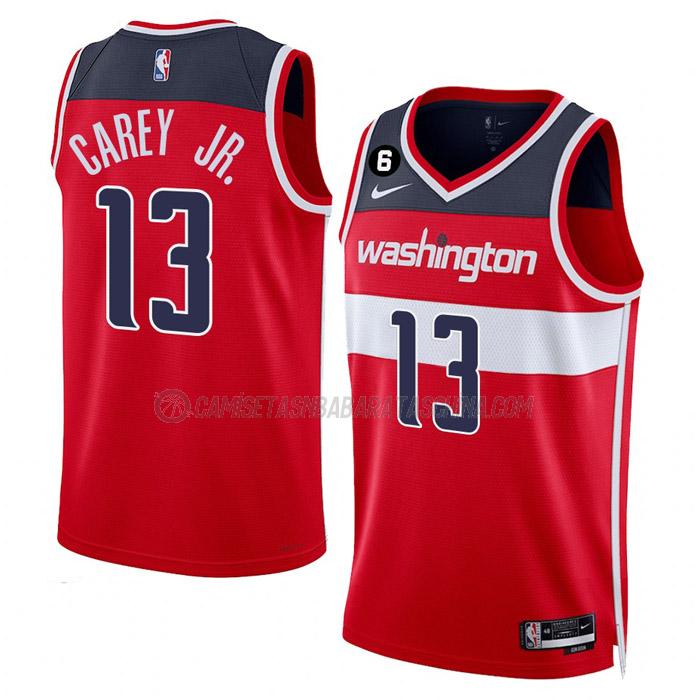 camiseta vernon carey jr washington wizards de 13 hombre icon edition 2023 rojo