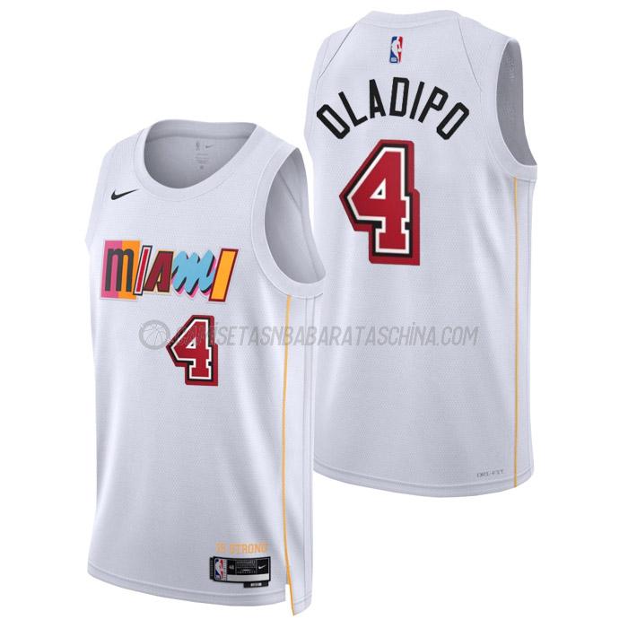 camiseta victor oladipo miami heat de 4 hombre city edition 2023 blanco