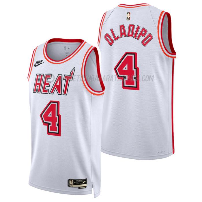 camiseta victor oladipo miami heat de 4 hombre classic edition 2023 blanco