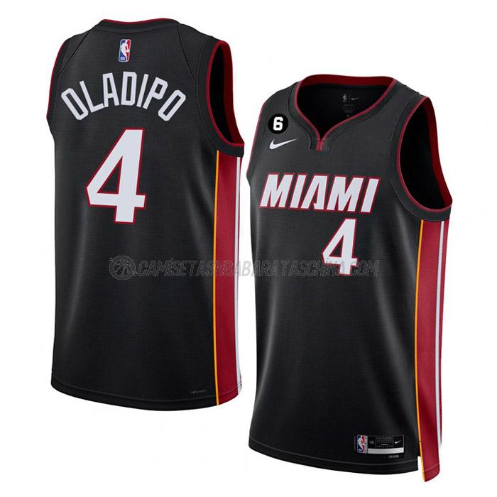 camiseta victor oladipo miami heat de 4 hombre icon edition 2023 negro