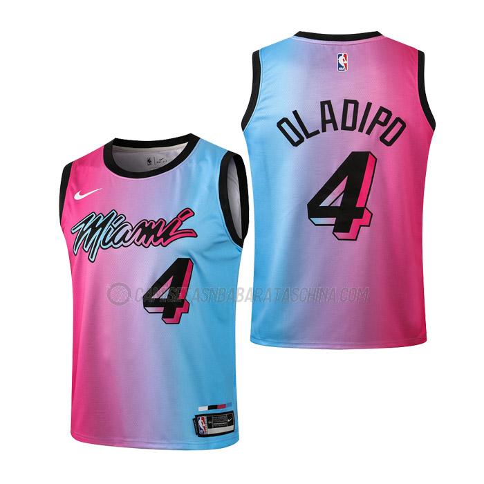 camiseta victor oladipo miami heat de 4 niños city edition 2021 rosa