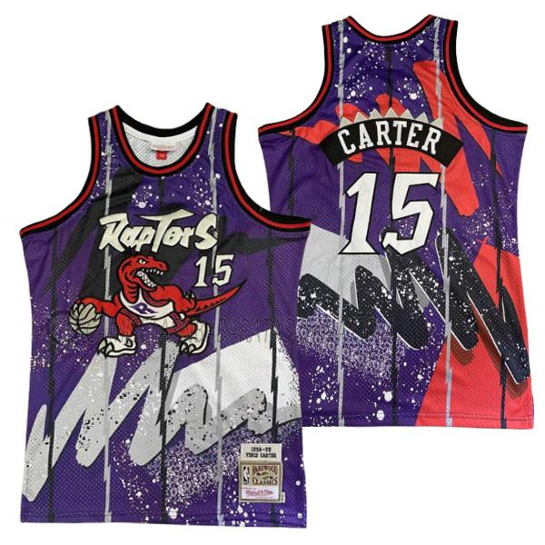 camiseta vince carter toronto raptors de 15 hombre retro púrpura