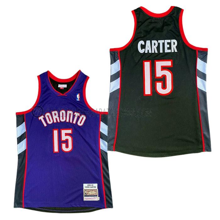 camiseta vince carter toronto raptors de 15 hombre retro púrpura negro