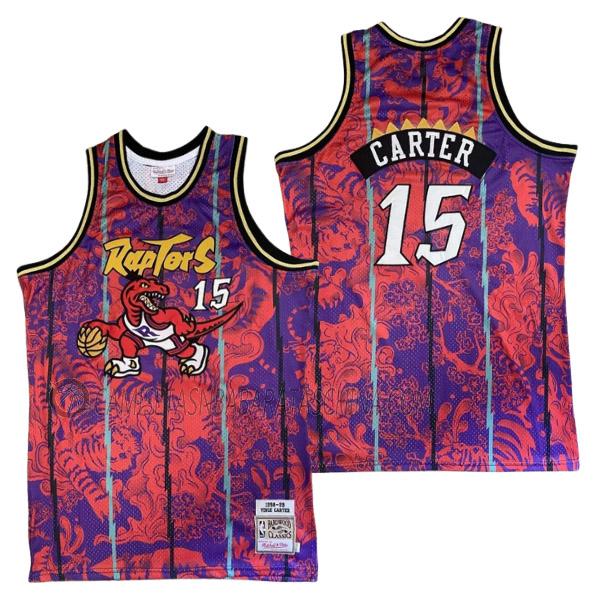 camiseta vince carter toronto raptors de 15 hombre retro rojo