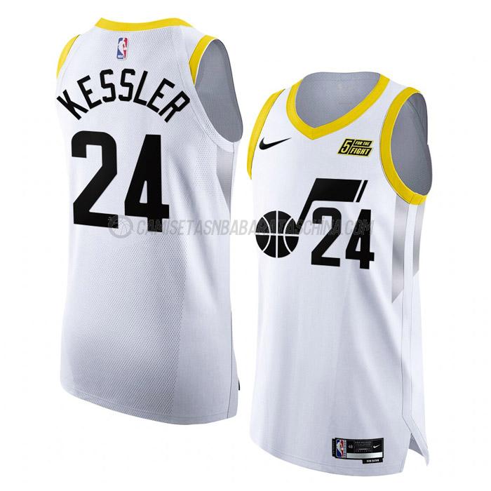 camiseta walker kessler utah jazz de 24 hombre association edition 2023 blanco