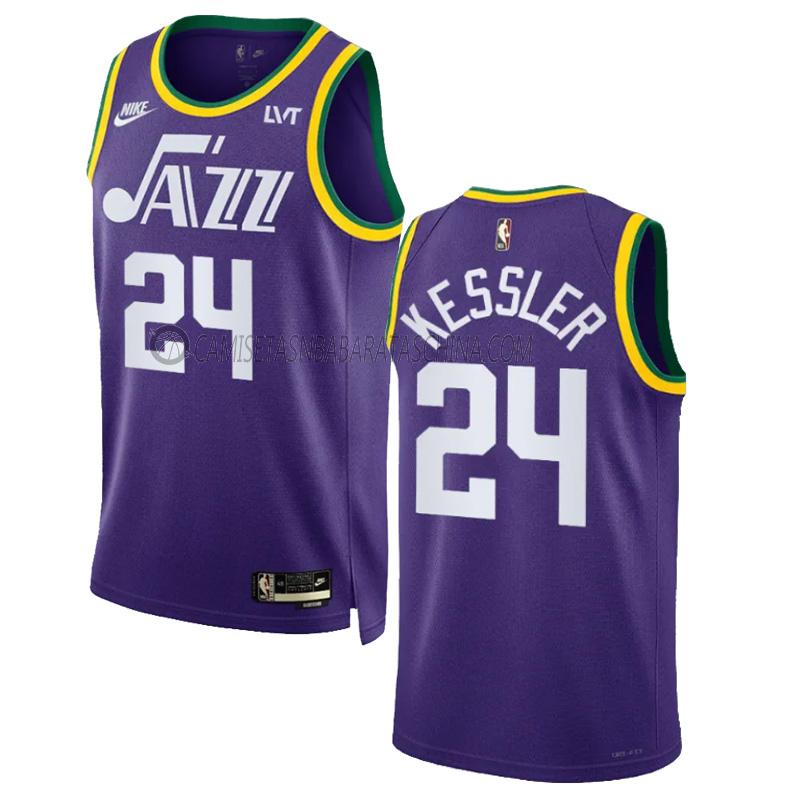 camiseta walker kessler utah jazz de 24 hombre classic edition 2023-24 púrpura