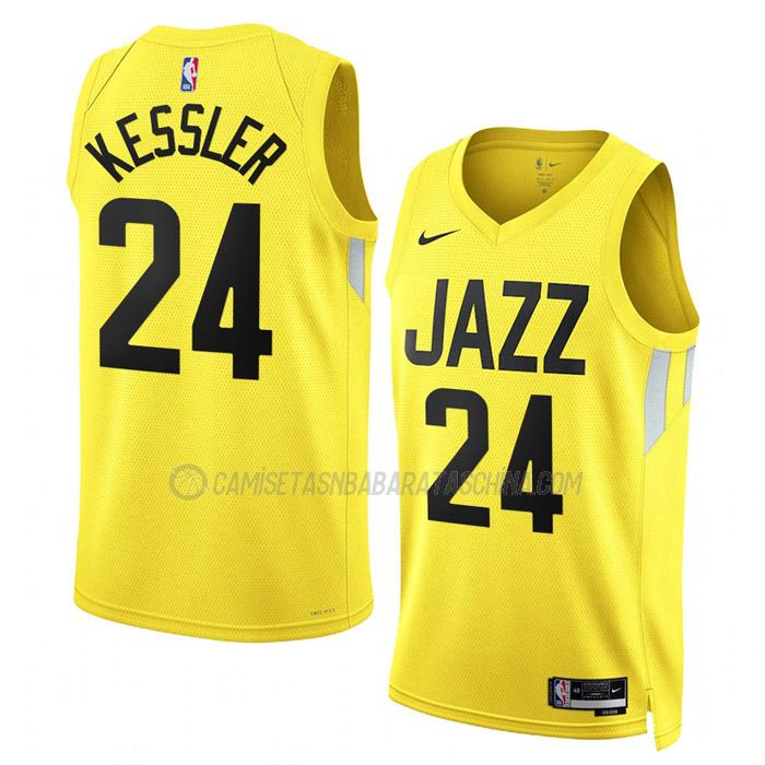 camiseta walker kessler utah jazz de 24 hombre icon edition 2023 amarillo