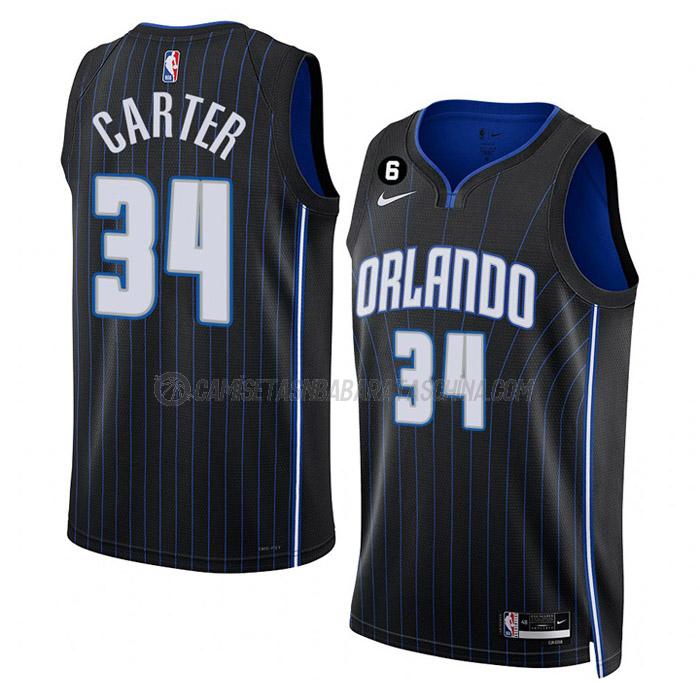 camiseta wendell carter orlando magic de 34 hombre icon edition 2023 negro