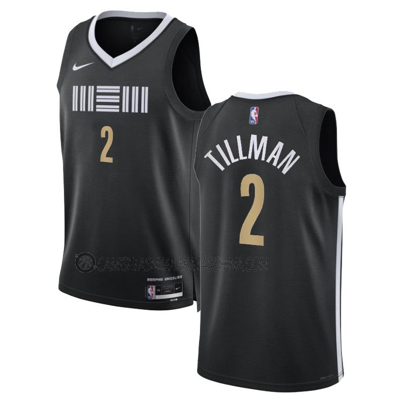 camiseta xavier tillman memphis grizzlies de 2 hombre city edition 2023-24 negro