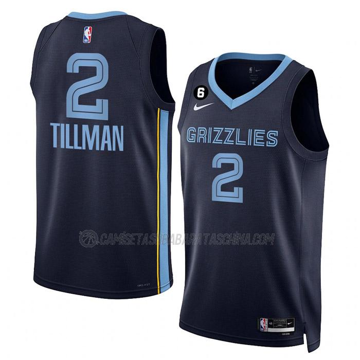 camiseta xavier tillman memphis grizzlies de 2 hombre icon edition 2023 azul marino