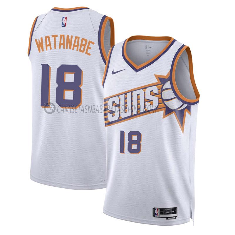 camiseta yuta watanabe phoenix suns de 18 hombre association edition 2023-24 blanco