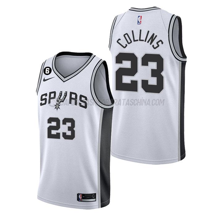 camiseta zach collins san antonio spurs de 23 hombre association edition 2023 blanco